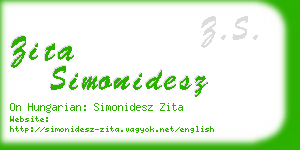 zita simonidesz business card